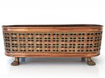 Unusual  Rare Vintage Solid Copper Rattan Long Indoor Planter Trough Window Sill