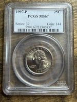 1997 P - 25c Washington - PCGS - MS 67