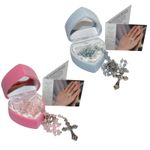 Christening Baptism Rosary Beads With Heart Gift Box