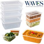 Reusable PP Food Containers With Lids 500 650 750 1000ml Microwave Safe