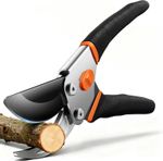 Bypass Garden Secateurs, 8.5" Professional Pruning Shears, Heavy, Sunset Orange