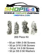 200 Piece Set 2-56 Hex Drive Button Head Screws + Washers Kit for Hot Wheels