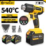 2 Battery Hot Air Gun Electric Handheld Heat Gun 3 Nozzles For Makita Cordless