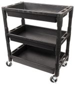 Heavy Duty 3 TIER Plastic Service Cart Trolley on Castors wheels salon catering