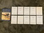WW2 TEN BOB pilots aces signed cards + book Battle of Britain Roy Conyers Nesbit