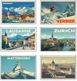 Various Austria & Switzerland Fun Jumbo Fridge Magnet - Holiday Souvenir Gift