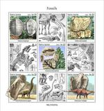 FOSSILS Prehistoric Animals Fossil MNH 5v-Stamp Sheet #34 (2023 Sierra Leone)