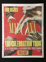 Madonna: Celebration Tour - London O2 Evening Standard Full Page Ad 13th Oct 23