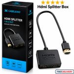 CABELEXIO HDMI SPLITTER BOX 1 INPUT 2 OUTPUT 4K HD DUAL OUTPUT ADAPTER CABLE UK