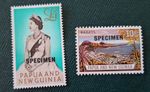 Papua New Guinea  1963 QE2 10/- & £1 Values Overprinted SPECIMEN SG 44s/45s