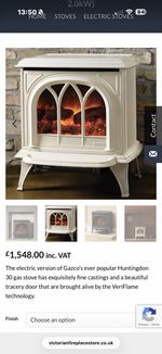 Huntingdon 30 Cast Iron Electric Freestanding Fire With Remote Control