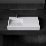 Durovin Bathroom Wash Basin Vanity Stone Wall Hung Countertop & Plug 750