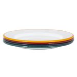 White Enamel Dinner Plates - 25.5cm - 4 Colours