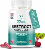 Vinco Beetroot Capsules 10,000mg - High Strength Beetroot Supplement 180 Vegan