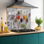 Printed Glass Kitchen Splashback 6mm Toughened Heat Resistant Hob Design No 2068