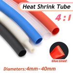 Adhesive Lined 4:1 Heat Shrink Tube Wrap Dual-wall Waterproof 4/6/8/12/16~40mm