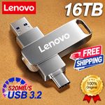 Lenovo USB 3.2 Type-C OTG Flash Drive 16TB Pen Drive High Speed Metal USB Stick