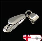 LARGE PENDANT PINCH BAILS 19mm x 10mm SILVER PLATED JEWELLERY MAKING AK27