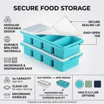 2 Pack Silicone Ice Cube Tray with Lid Freezer Mold Food Portion Baby Weaning