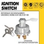 Ignition Starter Switch 0-351-06 Universal for Tractors & Commercial Equipment