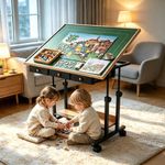 Large Jigsaw Puzzle Table Tilting Table Height Adjustment 6 Drawers Rolling