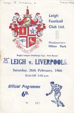 Leigh v Liverpool City 1965/6 (26 Feb) Challenge Cup R1