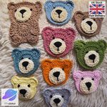 1 Crochet Handmade Teddy Bear Applique Motif Embellishment Sewing, Arts & Crafts