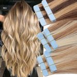 Skin Tape In 100% Russian Remy Human Hair Extentions Full Head Thick Weft 20PCS