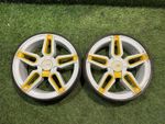 AH - Pair of Powakaddy FW Range/C2 Sport Rear Wheels - WHITE/YELLOW
