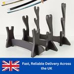 1/2/3 Tier Wooden Samurai Sword Katana Holder Stand Bracket Rack Display Black