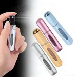 4Pcs Perfume Atomiser Spray Bottles Refillable 10ml Atomizer Travel Aftershave