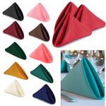 Dinner Cloth Napkins Poly Cotton Fabric 50cm Serviettes Washable Wedding Party