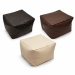 Bean Bag Faux Leather Footstool Pouffe Indoor Outdoor Garden Seat