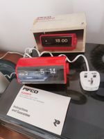 Rare Red Pifco Numero Flip Alarm Clock 924 – MCM Space Age 1970s – Mint, Boxed