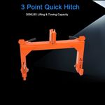 3000lbs 3 Point Quick Hitch Adapter Attachment 2 Inch for Category 1 & 2 Tractor