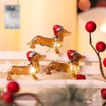 1/2/3M Mini Dachshund Shaped LED Lights Sausage Dog Christmas Tree Decor Gifts