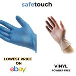 Disposable Clear or Blue Vinyl Gloves Powder Free for Medical Restaurant 100 Box