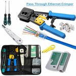 RJ45 Ethernet Cable Crimping Crimper Network Tester Punch Down Impact Tool Kit