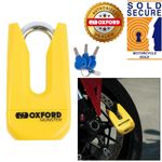 Oxford Monster Motorcycle Motorbike Disc Lock Shackle Thatcham Hi-Vis Yellow New