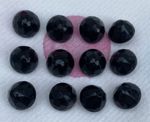 12 x Vintage Art Deco Geometric Black Mushroom Cap Glass Shank Buttons 11mm