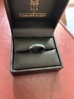 Crushed Turquoise Tungsten Carbide Ring Size M