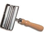 Small Metal Curry Comb with Wooden Handle