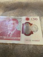 Rare £50 note, unique serial number 888897