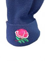 Vintage 90s England Rugby Rose Beanie Hat Made in UK Navy