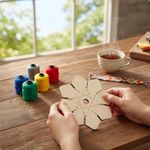 Wooden Braiding Disc Plate Handmade Round Braiding Disc Portable Friendship