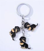 Dachshund Sausage Dog  Black and Tan Keyring / Keychain - Dog Lover Gift Idea