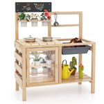 Honey Joy Mud Kitchen for Kids Outdoor Pretend Play Kitchen with Stoves