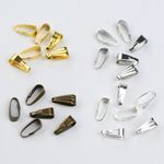 200pcs 8.5x3.5mm Snap-on Pendant Clasp Bails Connectors for DIY Jewellery Making
