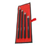 4 Pcs Extra Long Cold Chisel Set Work Professional Hand Carving Flat Heavy Duty