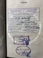 UK British Travel Document With Government Of Palestine Stamp Canceled 1943